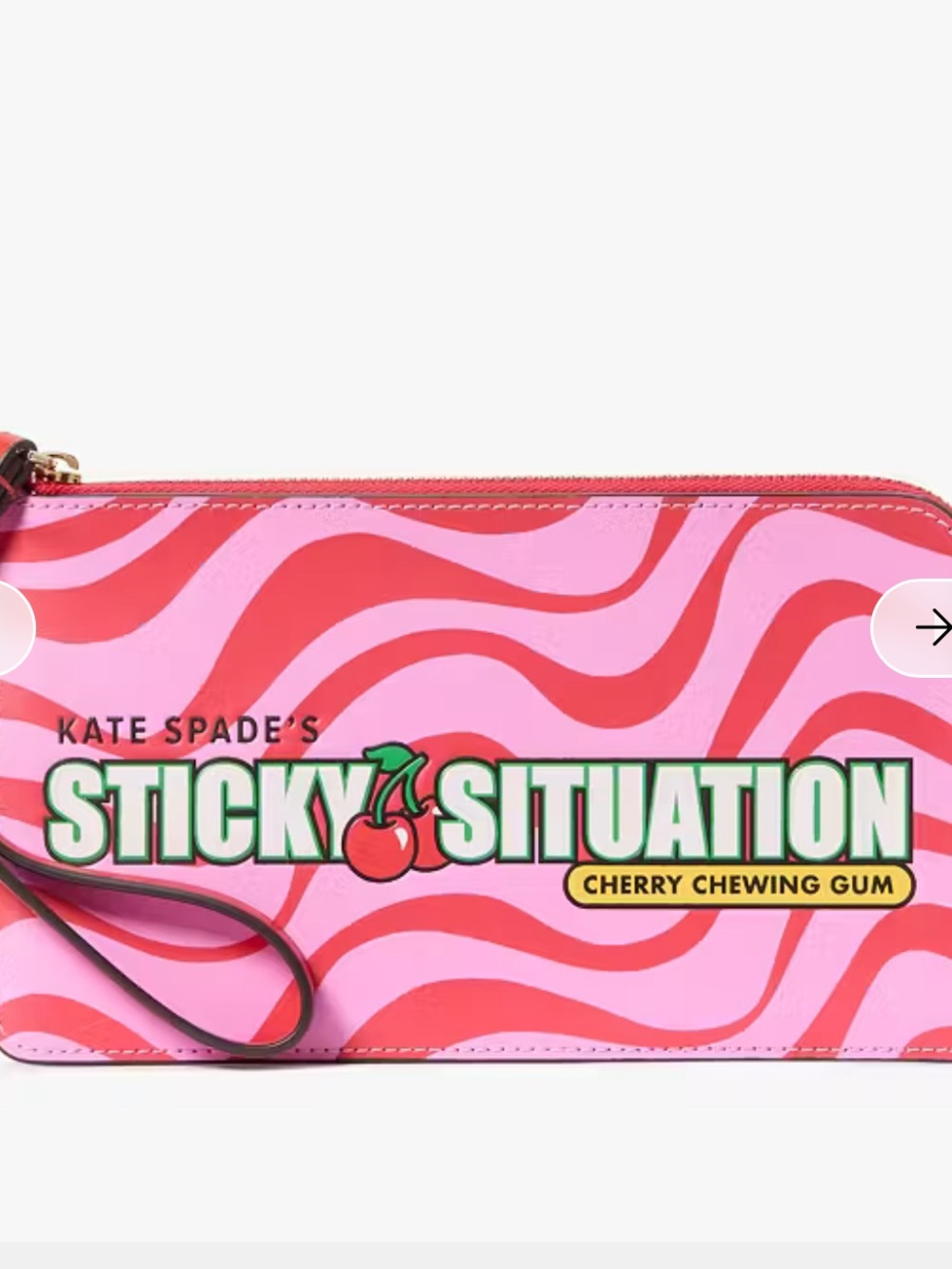 Kate Spade Bubble Gum Medium L-Zip Wristlet